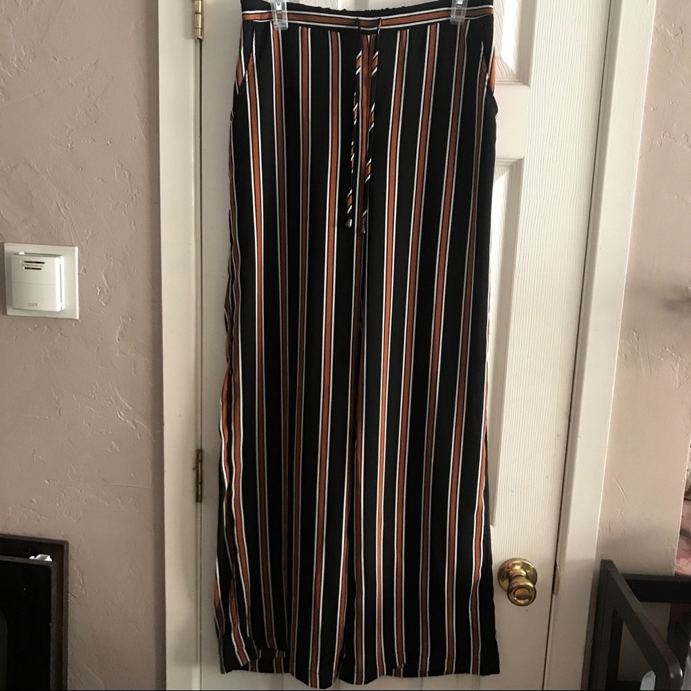 Xhilaration black striped wide leg pants